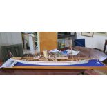 **WITHDRAWN** A timber waterline model of the yacht Angelina, 123 cm long