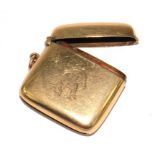 A 9 carat gold Vesta case (broken spring)