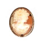 A 9 carat gold set cameo brooch