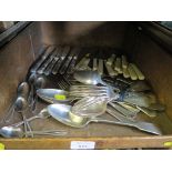 A collection of mixed plated cutlery