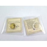 Two Presidents of the U.S.A coins in 585 gold