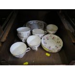 A Royal Osbourne rose pattern part tea service, including six cups, saucers and side plates and a