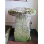 A limestone staddle stone, 74cm high