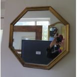 A gilt framed octagonal wall mirror, 52cm and a cheval wall mirror, 130cm x 50cm (2)