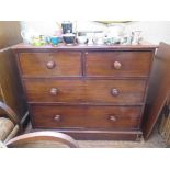 A Victorian mahogany chest of drawers with two short and two long graduated drawers, 107cm wide