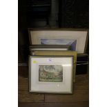 Amy Hole Six watercolours, including Winchester Cathedral and river scenes, some signed or