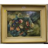 V. Roth Still Life of Flowers Oil on board, signed and dated 1947 33.5cm x 43.5cm