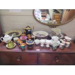 Masons jardiniere pattern bowls, plates and serving ware, a gilt and polychrome coffee service,