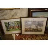 John Assinder An Exmoor Farm under stormy skies Watercolour, signed 32cm x 47cm And a gouache