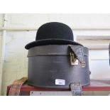 A 'Midsize' bowler hat, labelled Law's, Newton Abbot, cased