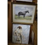 Reginald Smith Portrait of race horse 'The Likely Lad' Watercolour, signed and dated '71 33cm x 45.