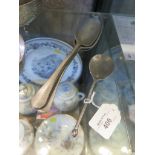 Four pewter spoons