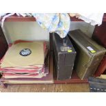 A collection of 75rpm records, including Carmen Miranda, Gracie Fields, Ella Fitzgerald, Andrew