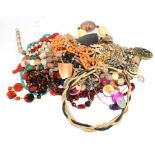 A large bag of mixed costume jewellery