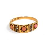 A Victorian 18 carat gold coral diamond ring