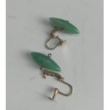 A pair of jade earrings