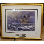 Mike Haywood HMS Victory in the storm after the Battle of Trafalgar Limited edition print signed