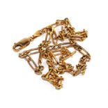 A 9 carat gold flat link chain