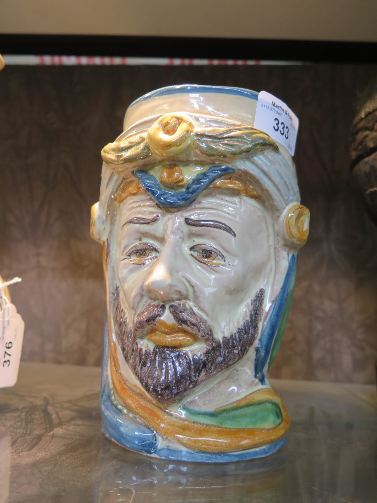 A vase modelled as an Arab's head, 17cm high