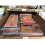 A collection of eight various boxes, inlaid decoration, etc, two musical