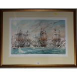 David C. Bell Battle of Trafalgar 21st October 1805 Limited edition print, signed, inscribed and