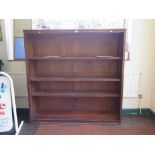 An oak open bookcase with four adjustable shelves, 137cm wide, 137cm high