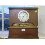 A National Recorder Ltd timekeeping clock 33cm wide 34cm high