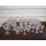 A set of Thomas Webb drinking glasses including seven large, six medium and six small wine