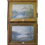 P. Nolan 'The Meeting of the Waters, Killarney' and a lough in Killarney, a pair Watercolour, signed