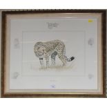 Stephen Gayford 'The Hunter' study of a cheetah Signed limited edition etching 192/550 in margin