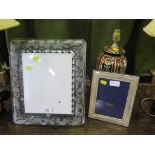 A Marquis by Waterford glass picture frame for 10 x 8 photograph, 35cm x 30cm, and a Carr's silver