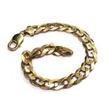 A gentleman's flat link 9 carat gold bracelet