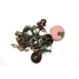 A Satellite collection of jewellery and necklace, a Wedgwood pink Jasper brooch and a paste set