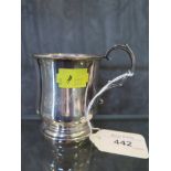 A child's silver christening mug engraved 'Gail'