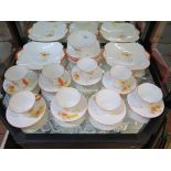 A Shelley part tea set, with daffodil design, 27 pieces