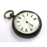 A silver cased key wind pocket watch