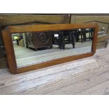 A mahogany framed rectangular wall mirror 103cm x 41cm