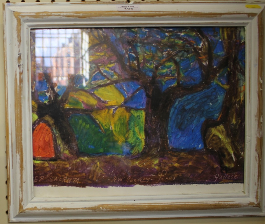 Richard W Conway-Jones Study of Trees - Gallese Oil pastel, signed 27cm x 35cm