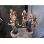 Seven Hummel figures of children all produced by W. Goebel (7) 12cm high