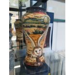 A Moorcroft 'Elegy' pattern vase, depicting an owl in flight, limited edition for B&W Thornton 17/