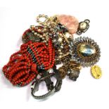 A small bag of costume jewellery