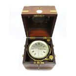 A mid 19th century mahogany and brass cased chronometer by G.P. Payne, late of J. Bywater & Co,