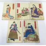 Six Japanese illustrated books on rice papers, circa 1850