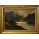 O. McGregor Highland lake scene Oil on canvas, signed 50cm x 75cm