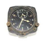 A Smiths military aviation clock, with Time of Trip subsidiary dial, 8-day movement 9cm x 8cm and