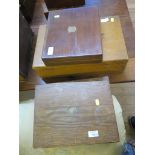 Two oak canteen boxes and a walnut canteen box (3)