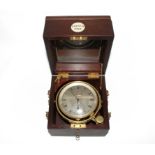 A mid 19th century mahogany and brass cased chronometer by J. French of Royal Exchange, the case
