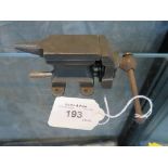 A jewellers/ modellers anvil and vice, 11cm long