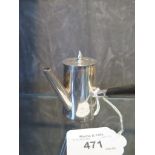 A miniature silver coffee pot with wooden handle by J.C. Vickery Regent Street, London, Birmingham