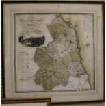 After C & J Greenwood A map of the County of Northumberland with a vignette of Alnwick Castle